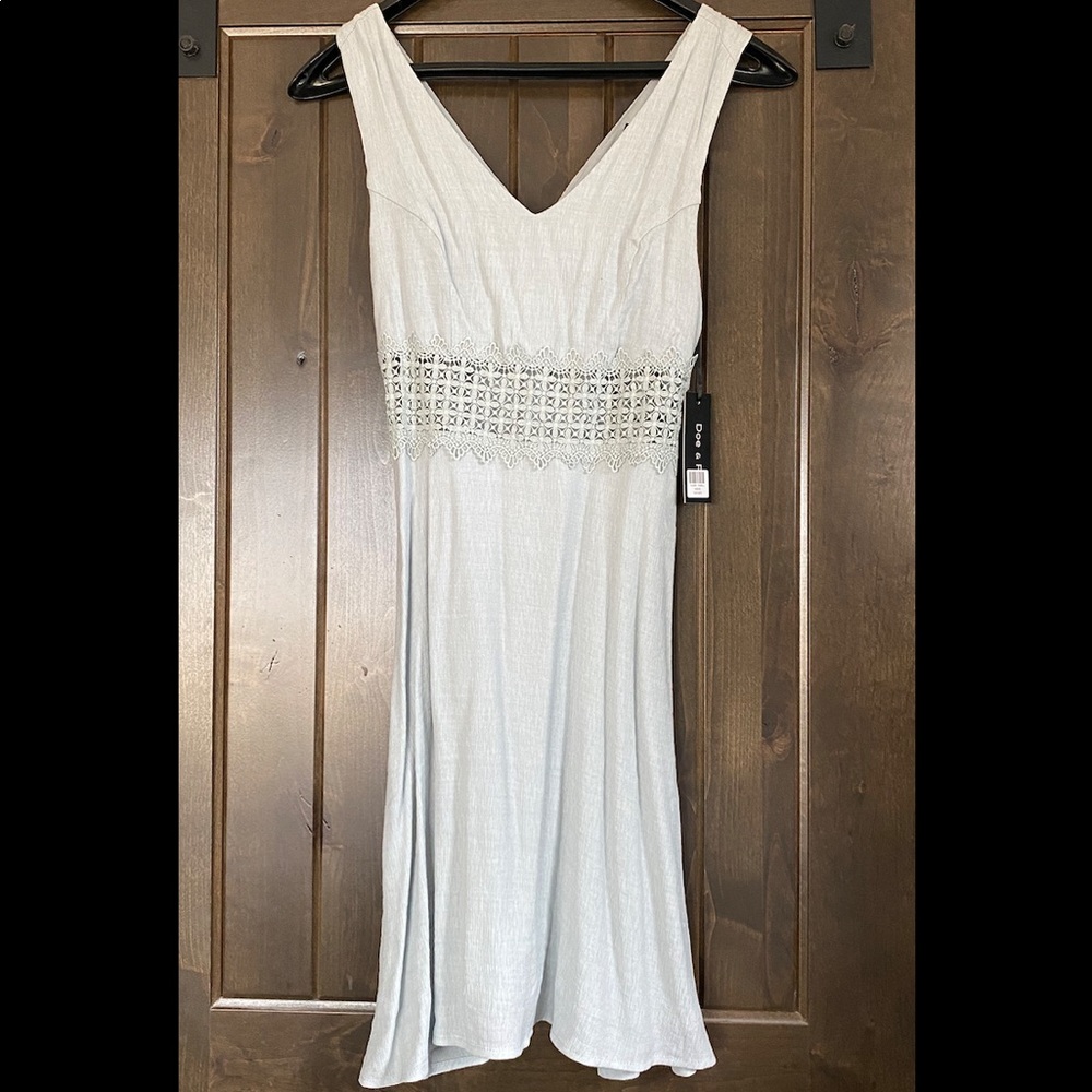 Doe & Rae light sage flare dress size small BNWT